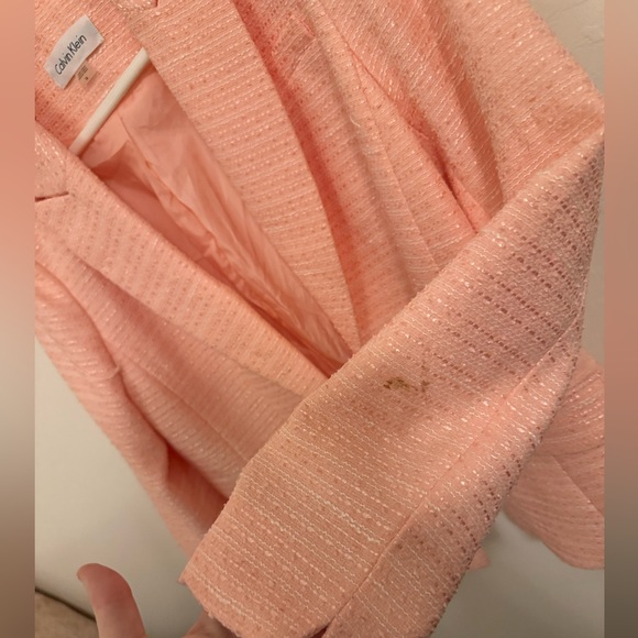Calvin Klein Pink Tweed Tailored Blazer - Picture 8 of 9